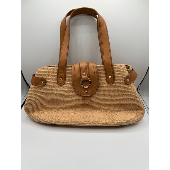 Liz Claiborne Handbags - Liz Claiborne Straw Tote Handbag Beige Woven Shoulder Bag Summer Purse